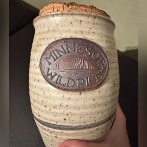 Minnesota Wild Rice Stoneware Pottery Jar